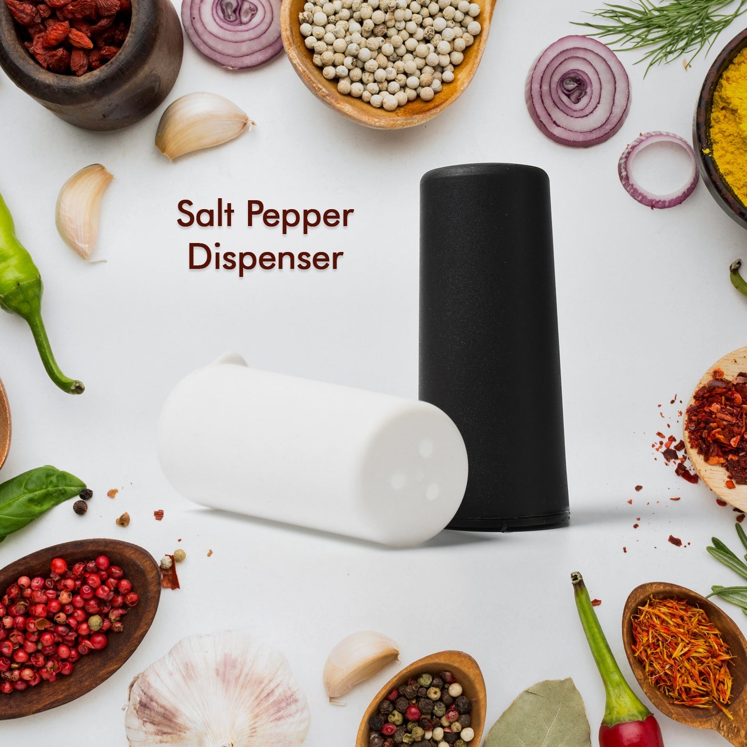 5317 Salt Pepper Dispenser Dining Table Spice Storing Use & New Look Dispenser For Home & Hotel Use DeoDap 5317 Salt Pepper Dispenser Dining Table Spice Storing Use & New Look Dispenser For Home & Hotel Use DeoDap